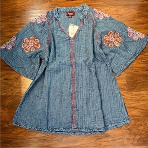 NWT Avani Del Amour Soft Double Gauze Pullover Shirt Size M